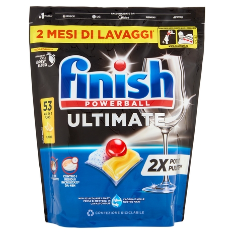 Finish Ultimate Limone pastiglie lavastoviglie 53 lavaggi 683,7 g